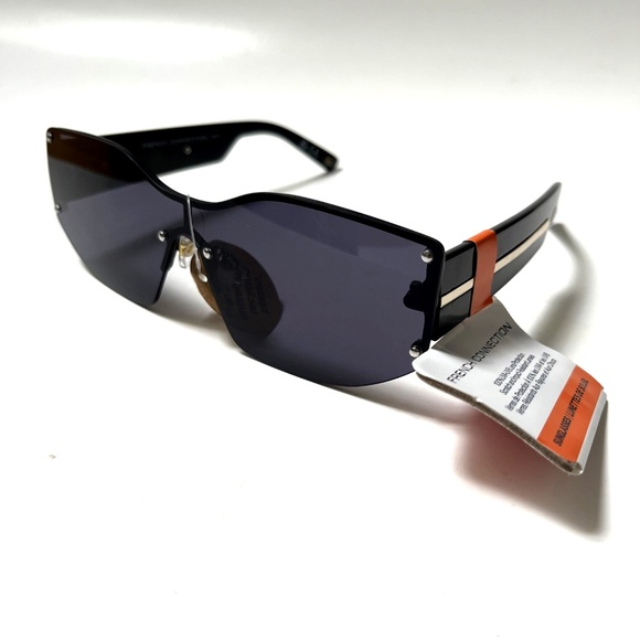 New Original FRENCH CONNECTION Slim Rimless Sunglasses NS1024 Acetate Black - Picture 1 of 6